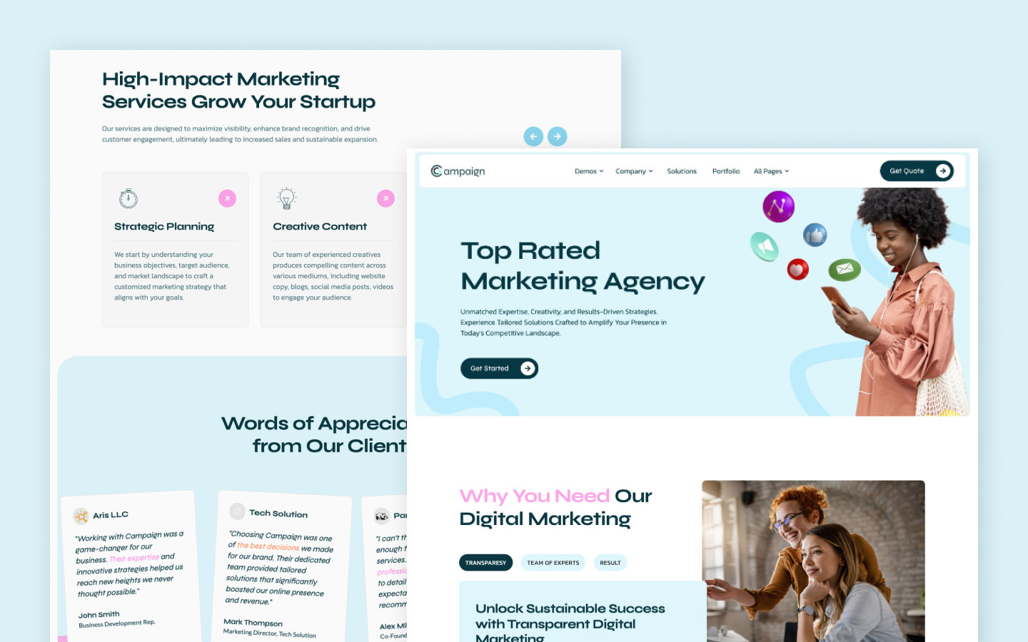 digital agency website design